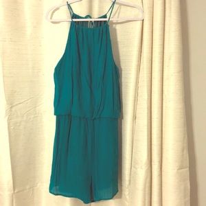 Teal size large romper new never worn